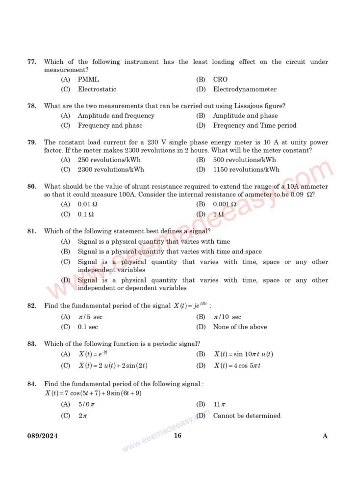 AE Electrical Harbour Engineering Exam Questions