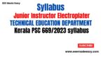 Syllabus Junior Instructor Electroplater TECHNICAL EDUCATION DEPARTMENT Kerala PSC 6692023 syllabus