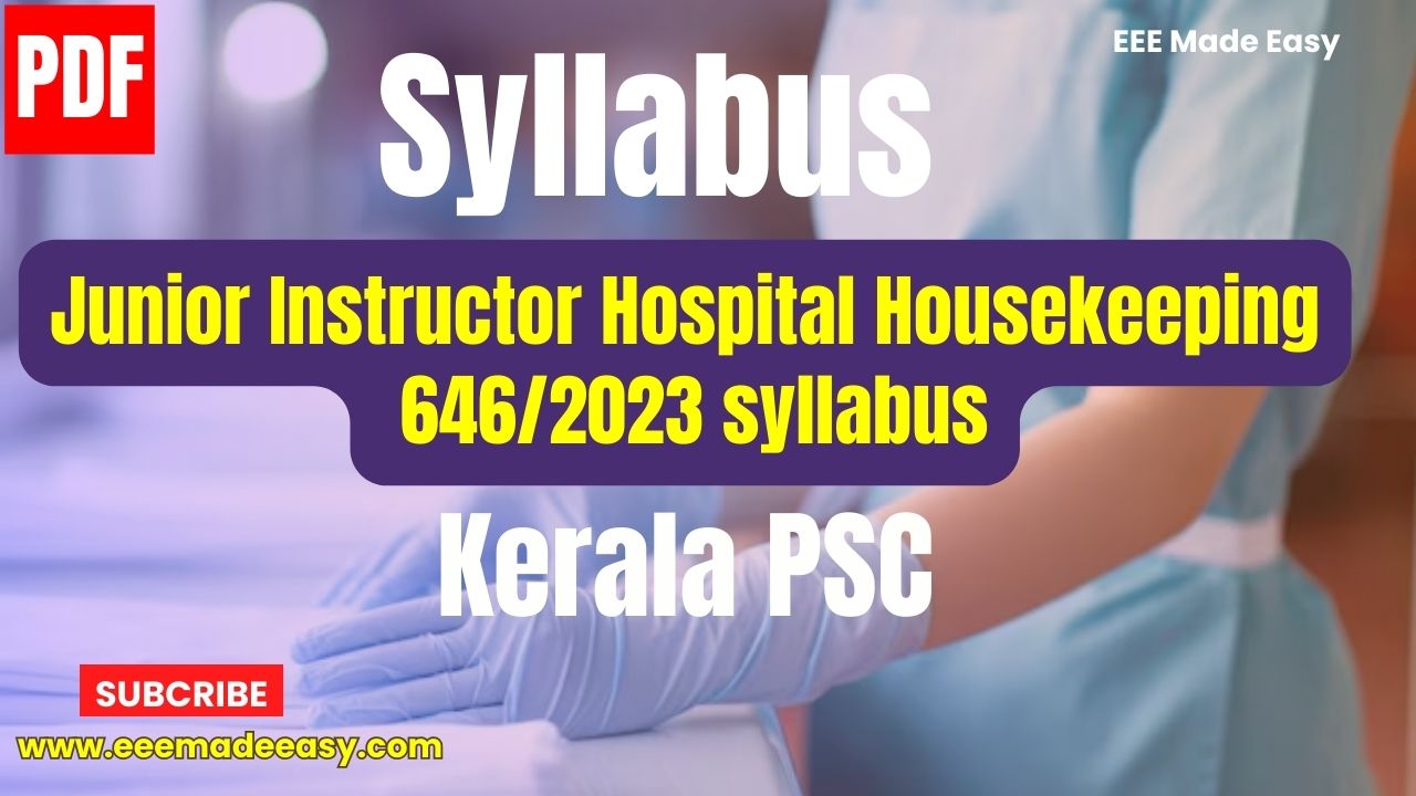 Junior Instructor Hospital Housekeeping 6462023 syllabus