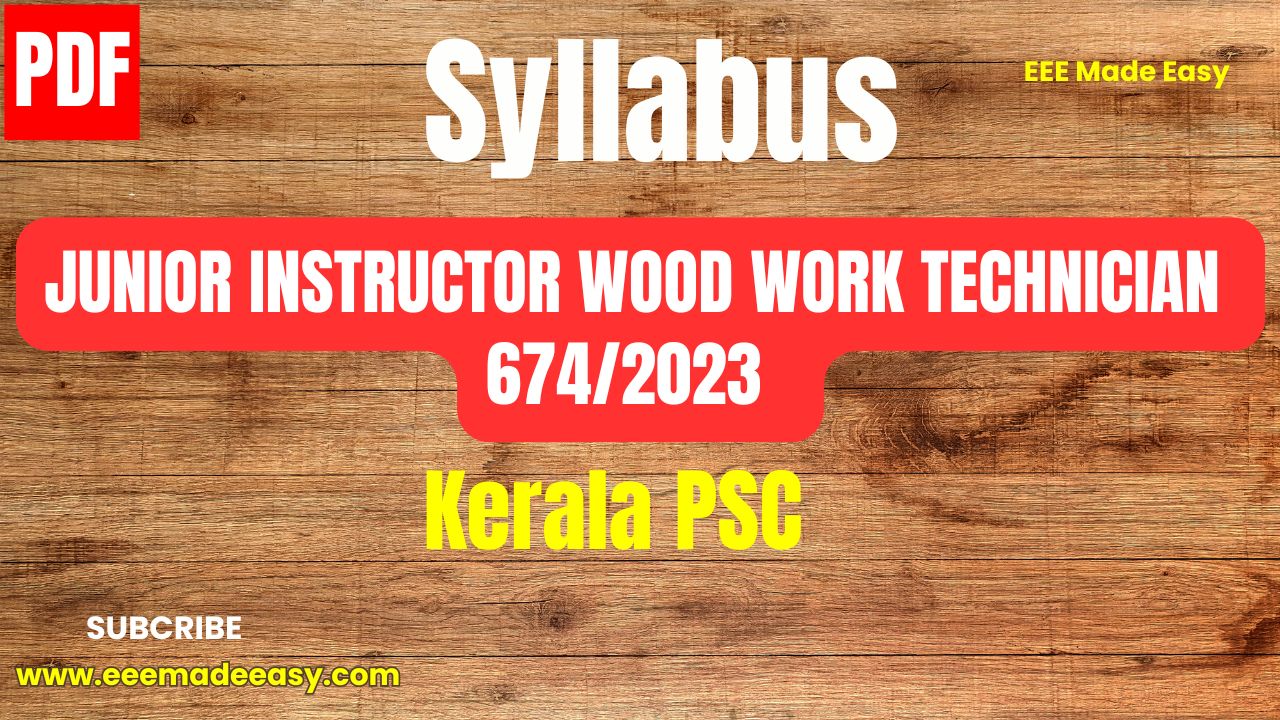 JUNIOR INSTRUCTOR WOOD WORK TECHNICIAN 6742023